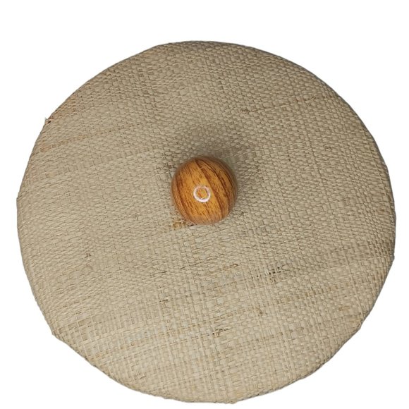 SOLD - Ice Bucket Grasscloth Raffia Faux Bamboo Handle MatchingTongs MCM BOHO - Picture 11 of 13